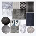 Modern Square Rugs With Various Patterns Textures And Neutral Colors For Home Decor 3d model
