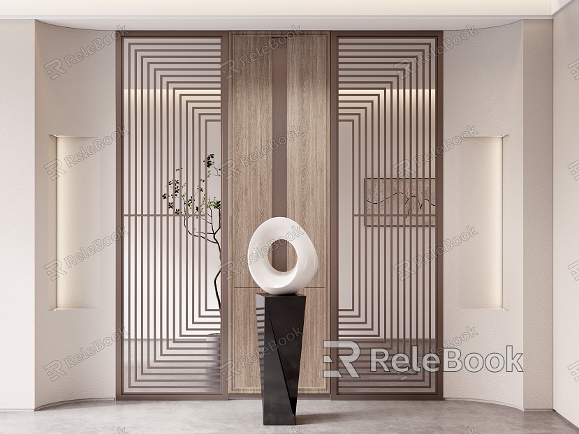 Entrance Screen Partition Screen New Chinese Style Entrance New Chinese Style Partition Metal Partition Hollow model