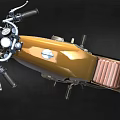 Vintage Yamaha Motorcycle Classic Custom Design With Yellow Black Body And Brown Leather Seat