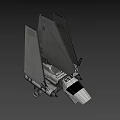 Sci Fi Spaceship With Triangular Wings And Futuristic Gray Body Design