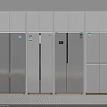 Modern Silver and White Refrigerators and Freezers with Various Styles and Doors in Display Area