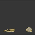 Stacked Gold Coin Inspired Jewelry Accessories With Shiny Metallic Surface And Dollar Signs