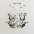 Abstract Pendant Light With Double Layer Curved Metal Structure For Modern Decor 3d model