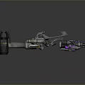 Advanced Futuristic Weapon With Purple Glowing Elements And Mechanical Metallic Structure