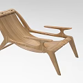 Modern Wooden Lounge Chair With Sleek Curved Design And Ergonomic Armrests