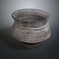 Traditional Handcrafted Clay Pottery Vessel With Detailed Intricate Carved Patterns