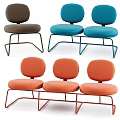 Modern Upholstered Chairs Featuring Single Two Three Designs In Colorful Brown Blue Orange With Metal Legs