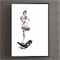 Minimalist Female Figure Drawing With Sketch Lines And Pastel Brushstrokes On White Background