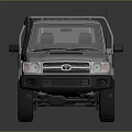 Gray Single Cab Pickup Truck 3D Render With Flatbed And Off Road Design