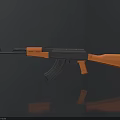 Black And Orange Tactical Rifle 3D Model With Modern Design And Reflective Surface