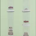 Elegant Cake Display Shelves with Multiple Tiers for Bakery Product Showcase Design