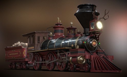 Locomotive Muntrus Logging Company Locomotive 3d model