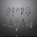 Varied Traditional Dreamcatchers With Different Designs Feather Bead And Web Ornaments