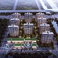 Modern building community planning small high-rise 3d model