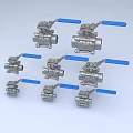 a group of valves manual valve gate valve switch water valve 3d model