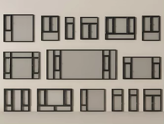 Modern windows casement windows floor-to-ceiling windows bay windows doors and windows 3d model