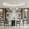 New Chinese Dining Table and Chair Combination Dining Table and Chair 3d model