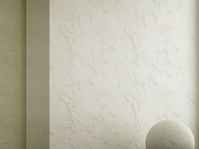 Beige Textured Wall Component With Decorative White Sphere In Interior Design 3d model