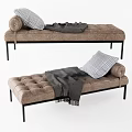 Modern Bed End Stool Bench Low Stool Sofa Stool Blanket Pillow Chaise Shoe Stool 3d model
