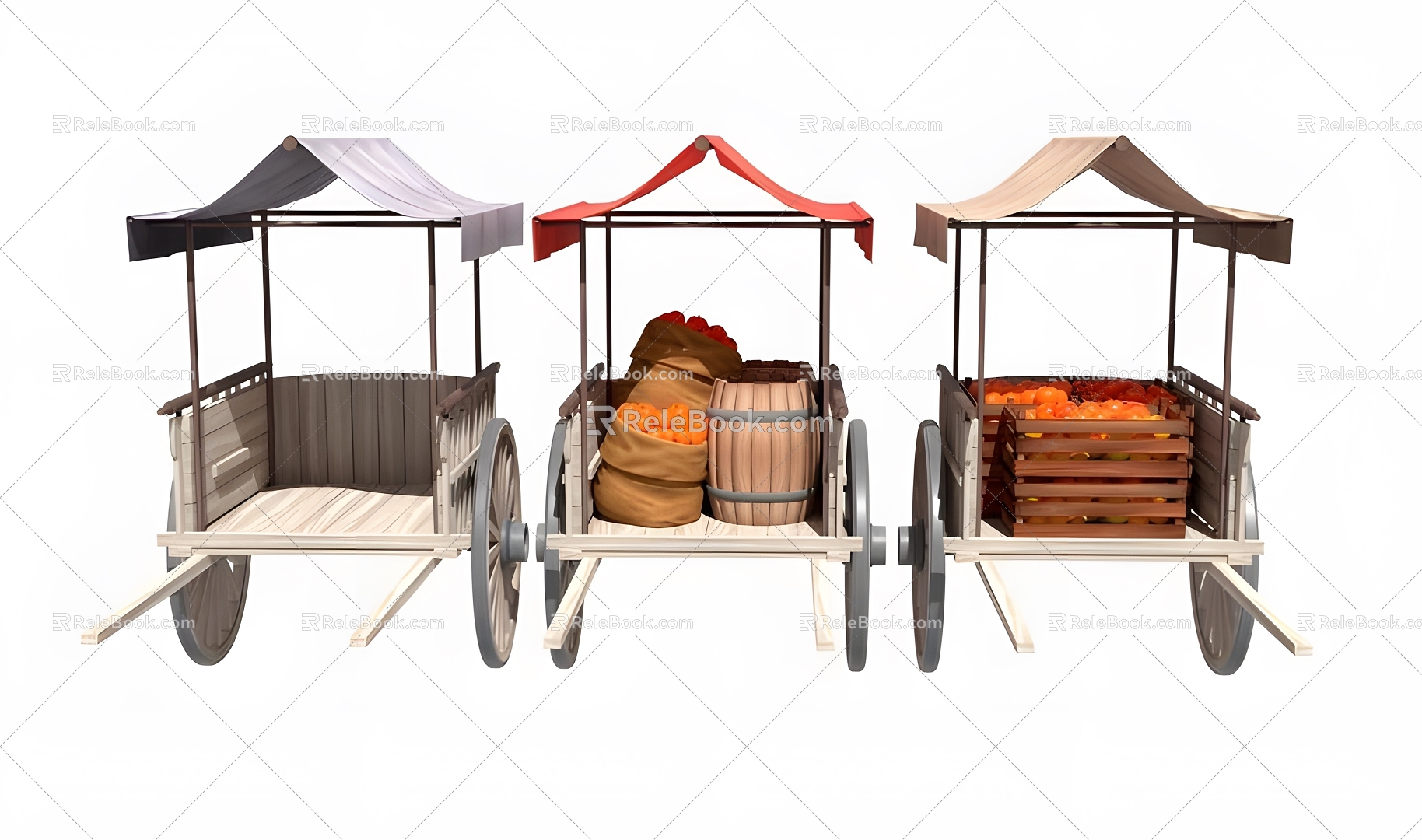 Market cart 3d model