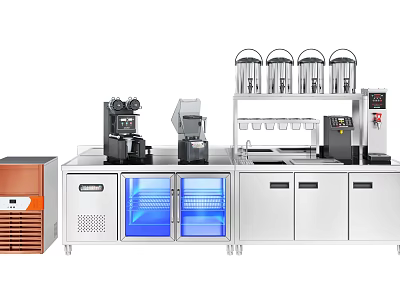 Dessert Shop With Professional Equipment And Storage 3d model