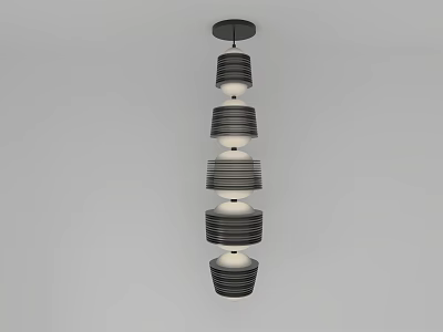 Modern Multi Tiered Pendant Light with Circular Shades and Sleek Design 3d model