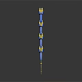 Blue Commercial Equipment Four Pieces With Gold Accents Colored Gemstones Pistol Like Design And Ornaments