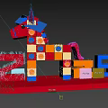 Vibrant Rocking Horse Photo Spot With Colorful Squares And Number 2025