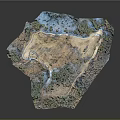 Scenic Natural Landscape Model With Hilly Terrain And Lush Green Vegetation