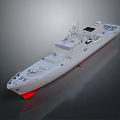 Modern Warship Design Featuring White Hull Red Bottom And Deck Antenna Systems 3d model