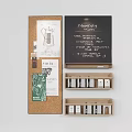 Wooden Wall Decor Set With Chalkboard Calendar Corkboard And Card Holders