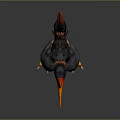 Fantasy Mythical Bird With Large Orange Red Beak Black Brown Feathers And Orange Claws