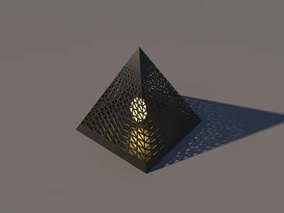 Black Pyramid Shaped Decorative Piece With Hollow Design Light And Shadow 3d model