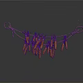 Rope And Wire Crafted Hanging Rack Holding Small Brown Pods