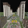 High Rise Residential Buildings In Modern Community With Lush Greenery And Sunlit Surroundings