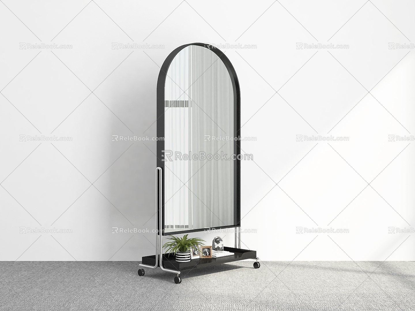 Fitting Mirror Movable Fitting Mirror Mirror Storage Rack Floor Mirror Fitting Mirror Full-Length Mirror Mirror model