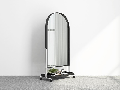 Fitting Mirror Movable Fitting Mirror Storage Rack Floor Mirror Fitting Mirror Full-Length Mirror model