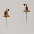 Two Vintage Brass Doorbell With Bell Shape And Hanging Chain Design