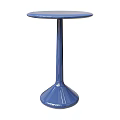 Modern Blue Side Table With Round Top And Tapered Base Design 3d model