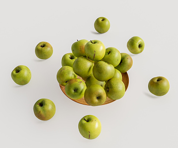 Modern Apple Fruit Plate 3d model