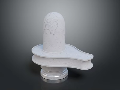 Scenic View of White Cracked Rock Formation Against Dark Natural Background 3d model