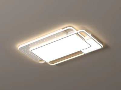 Modern LED Rectangular Ceiling Light With Stylish Geometric Frame And Bright Illumination 3d model