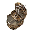 Snake Skin Pattern Display Cabinet Shelf With Multiple Layers And Pearl Necklace Storage