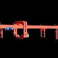 Red Steel Structure Industrial Overhead Crane With Beam Trolley And Tracks