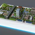 Professional Commercial Equipment for 3D Urban Planning Model with Buildings Roads and Green Areas