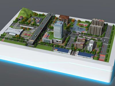 Professional Commercial Equipment for 3D Urban Planning Model with Buildings Roads and Green Areas 3d model
