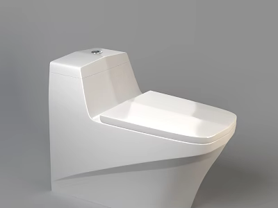 Sleek Modern White Toilet With Curved Design For Contemporary Bathroom Spaces 3d model