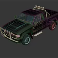 Black Single Cab Pickup Truck With Roof Rack And Off Road Tires