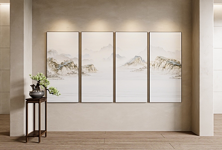 New Chinese Landscape Painting SU Model 3d model