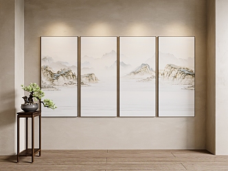 New Chinese Landscape Painting SU Model 3d model